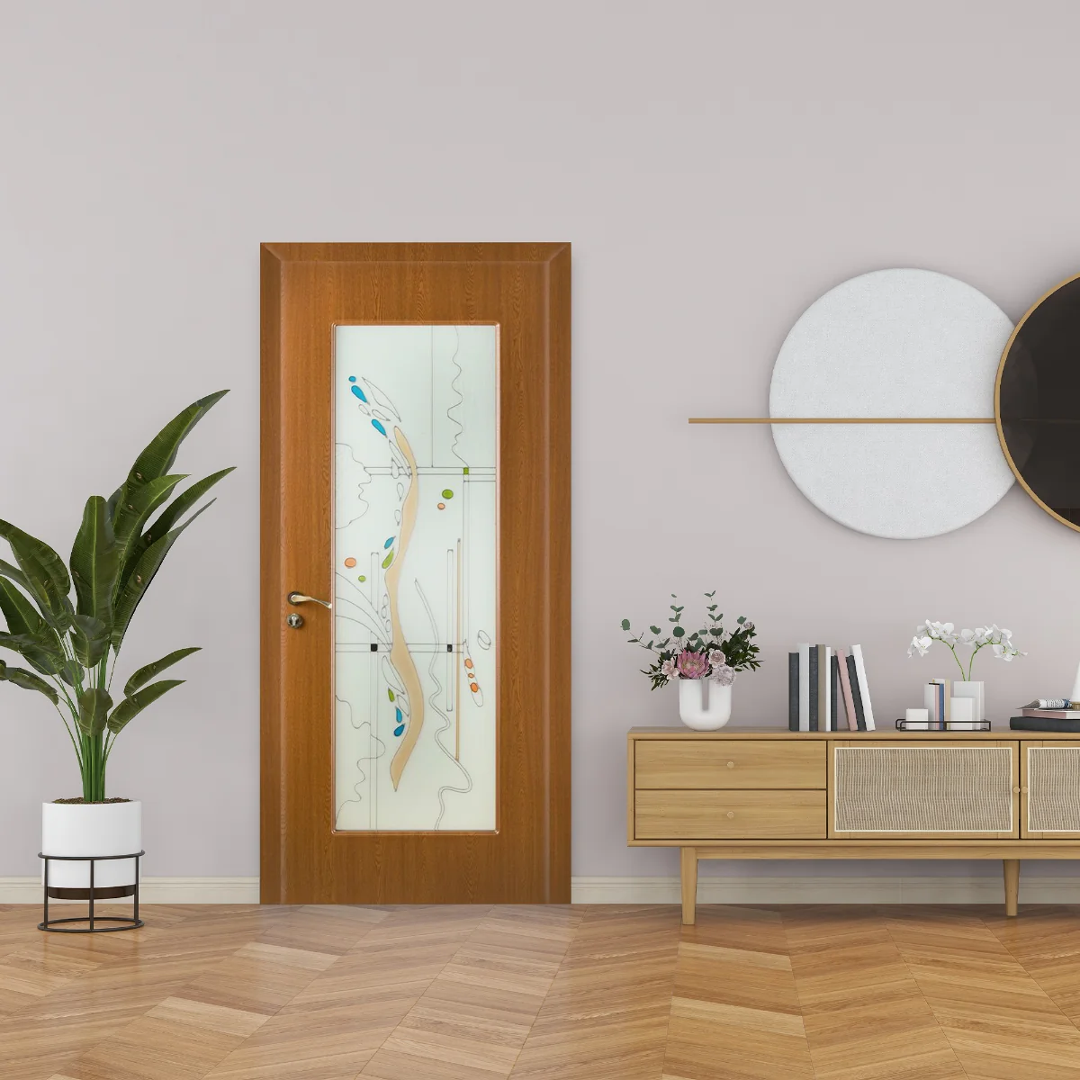 Usa De Interior Din Lemn Fashion Cu Geam FSH 111 2000/700 Stejar Inchis