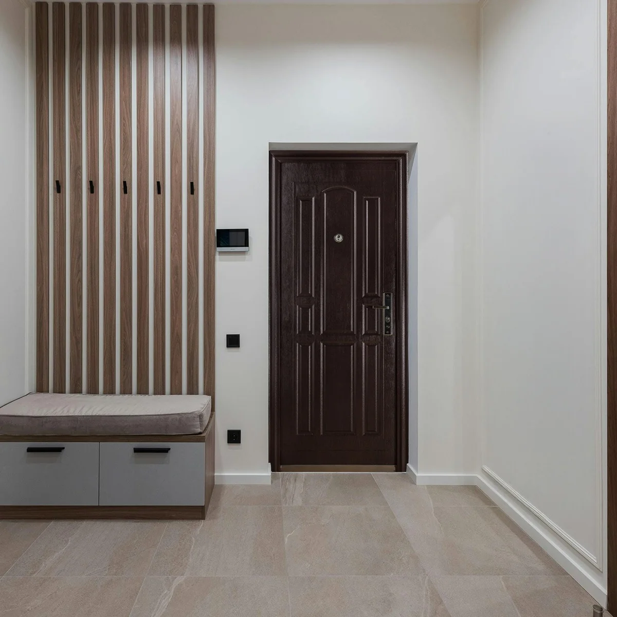 Usa Metalica Intrare Compact 32 Maro 86 X 205 Cm Stanga