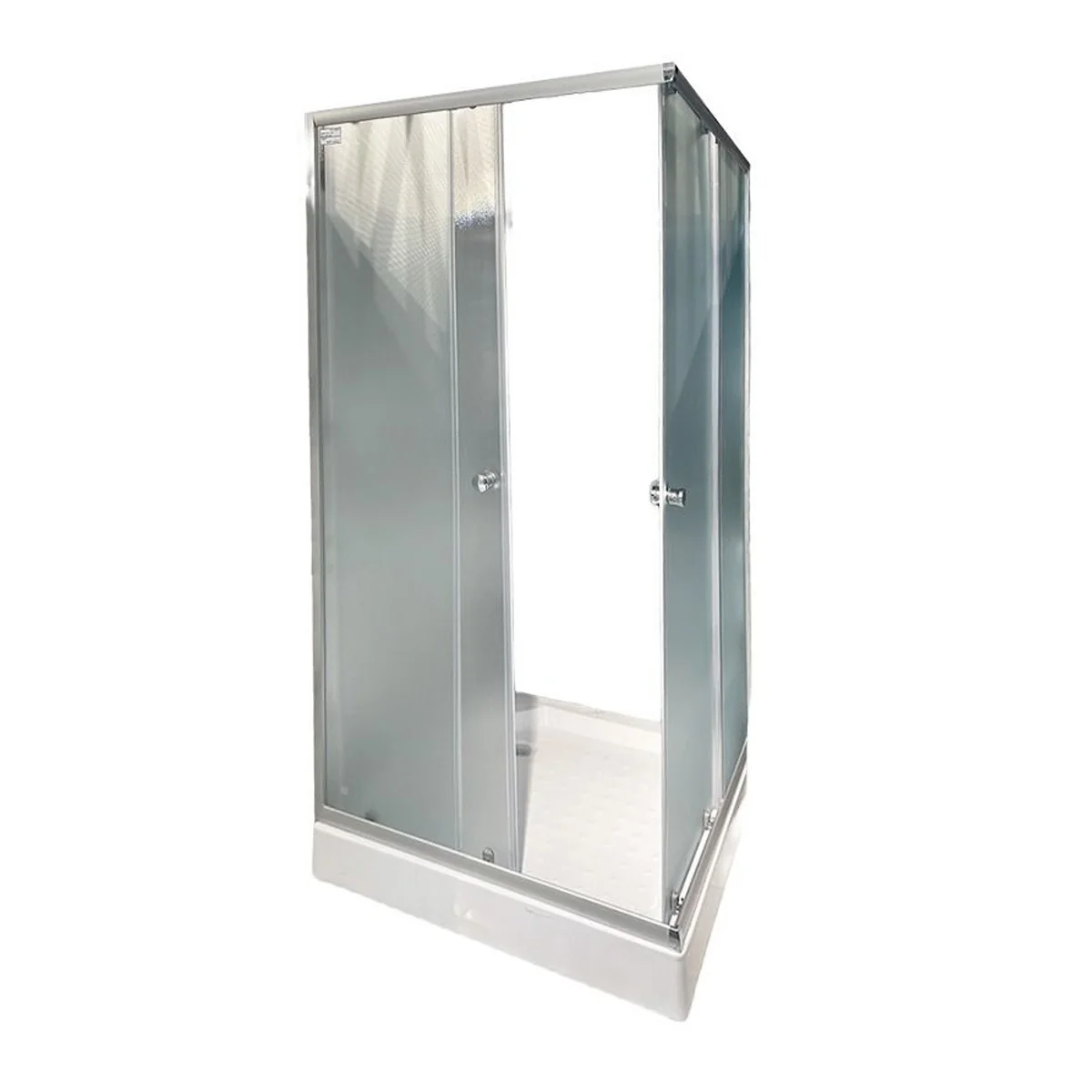 Cabina De Dus Simpla Patrata Leon Sticla Transparenta 4 Mm 90x90x195 Cm Cadita Joasa Si Sifon Incluse