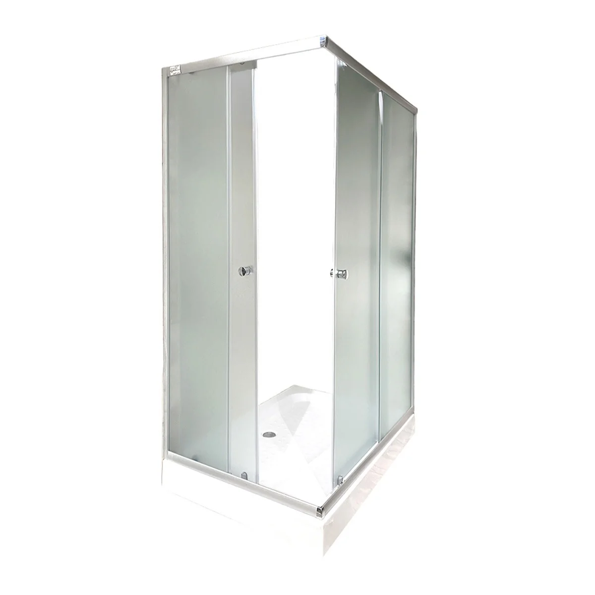 Cabină De Duș Simplă Dreptunghiulară Omega Sticlă Transparentă 5 mm 80x120x195 cm Cadita Joasă Și Sifon Incluse Montaj Stânga