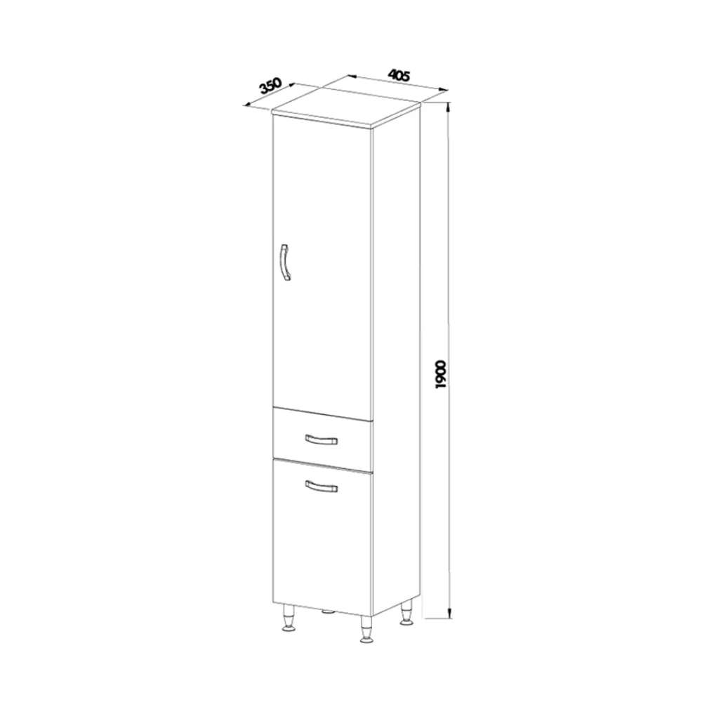 Dulap Soldat Baie Olimpos Alb 40x190 cm