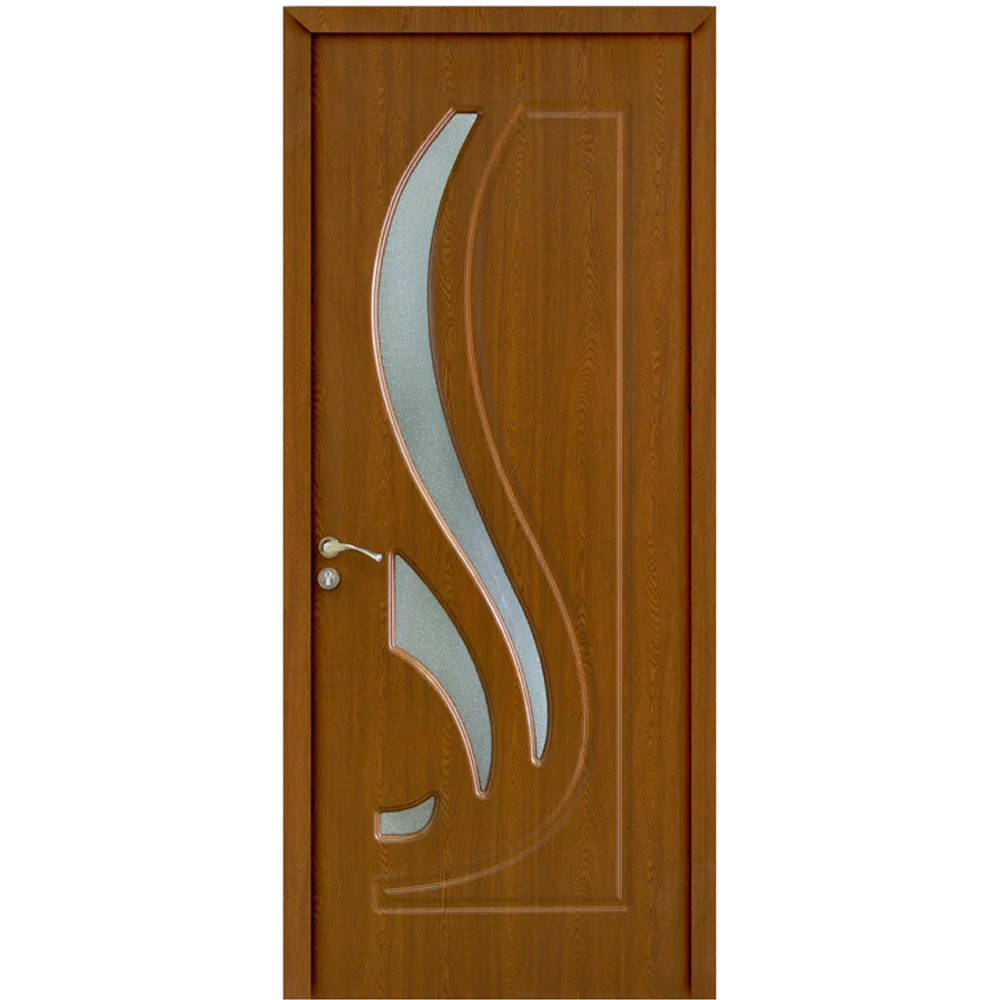 Usa Interior Din MDF OP 154 Reversibila Toc Inclus Cu Geam Stejar Inchis 80 x 200 cm