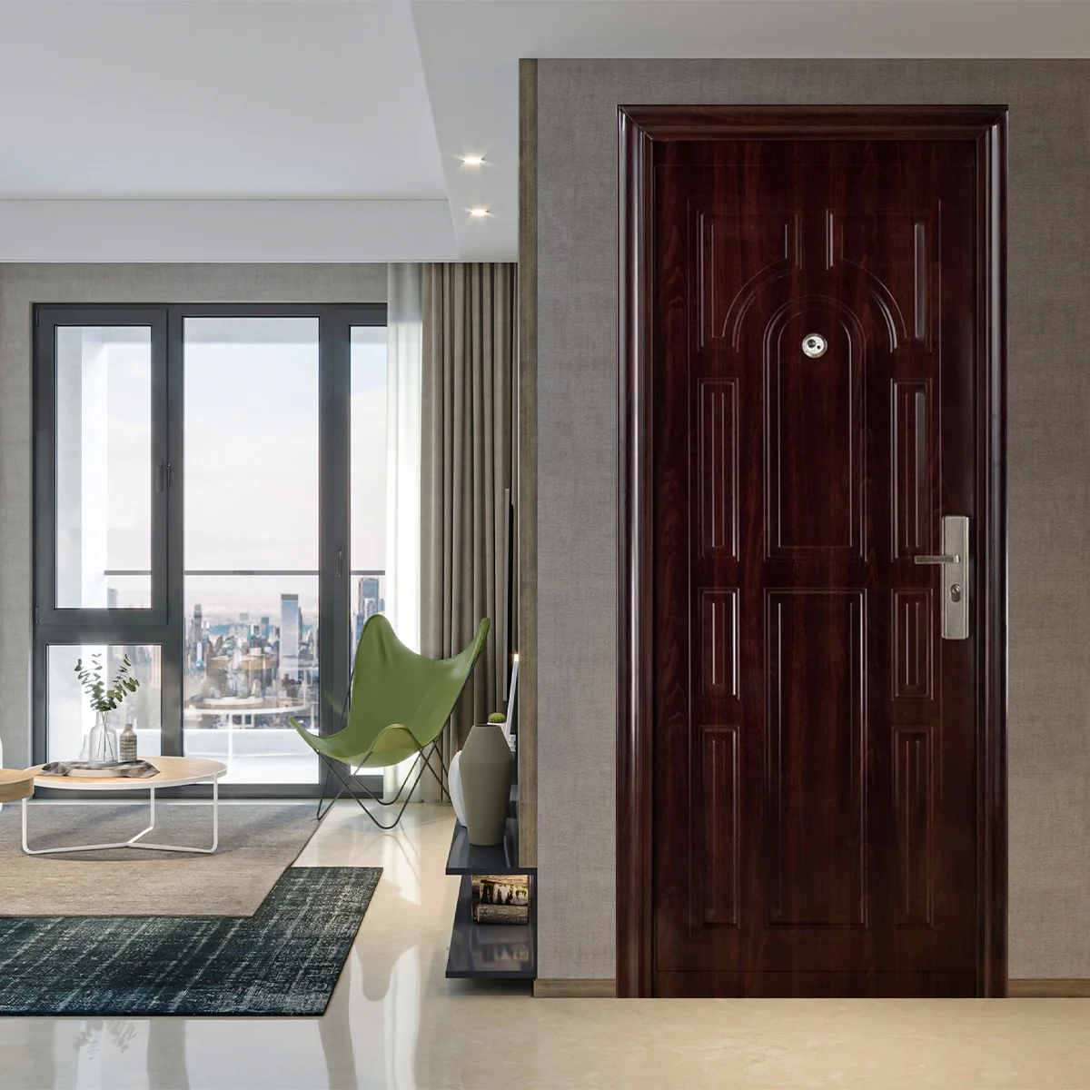 Usa Metalica Intrare REG 33 Maro 86 x 205 cm Stanga