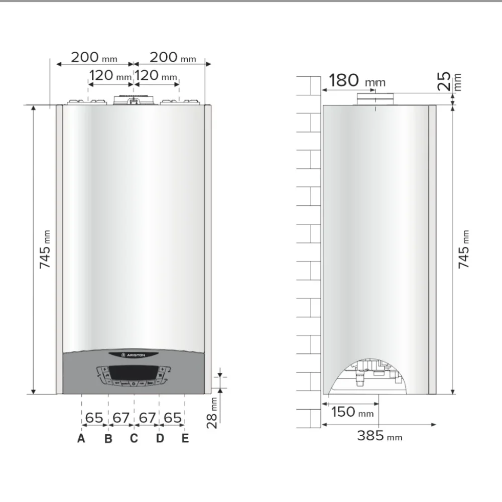 Centrala Termica Murala Clas One Ariston 35 KW Cu Wi-Fi Si Kit Evacuare Inclus