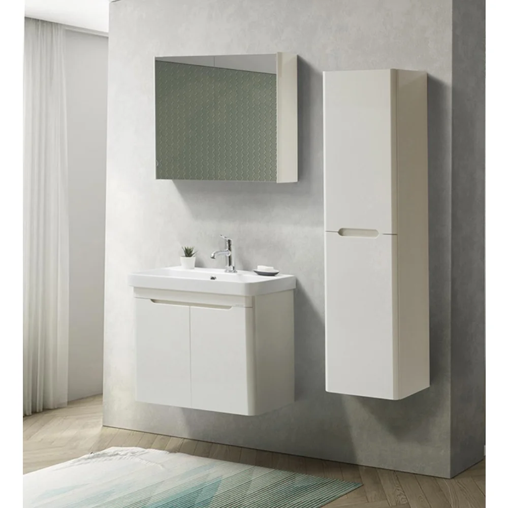 Set Mobilier Baie Rio Suspendat 3 Piese Alb 70 Cm