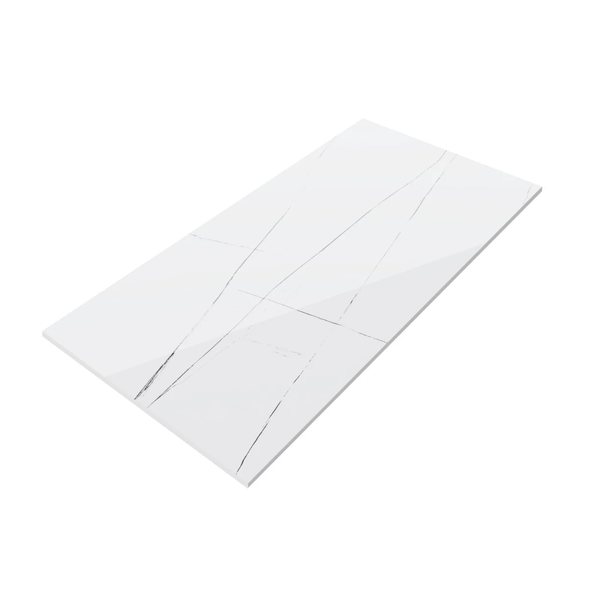 Gresie Exterior / Interior Portelanata Saint Laurent White 60 x 120 Cm Lucioasa Rectificata Tip Marmura