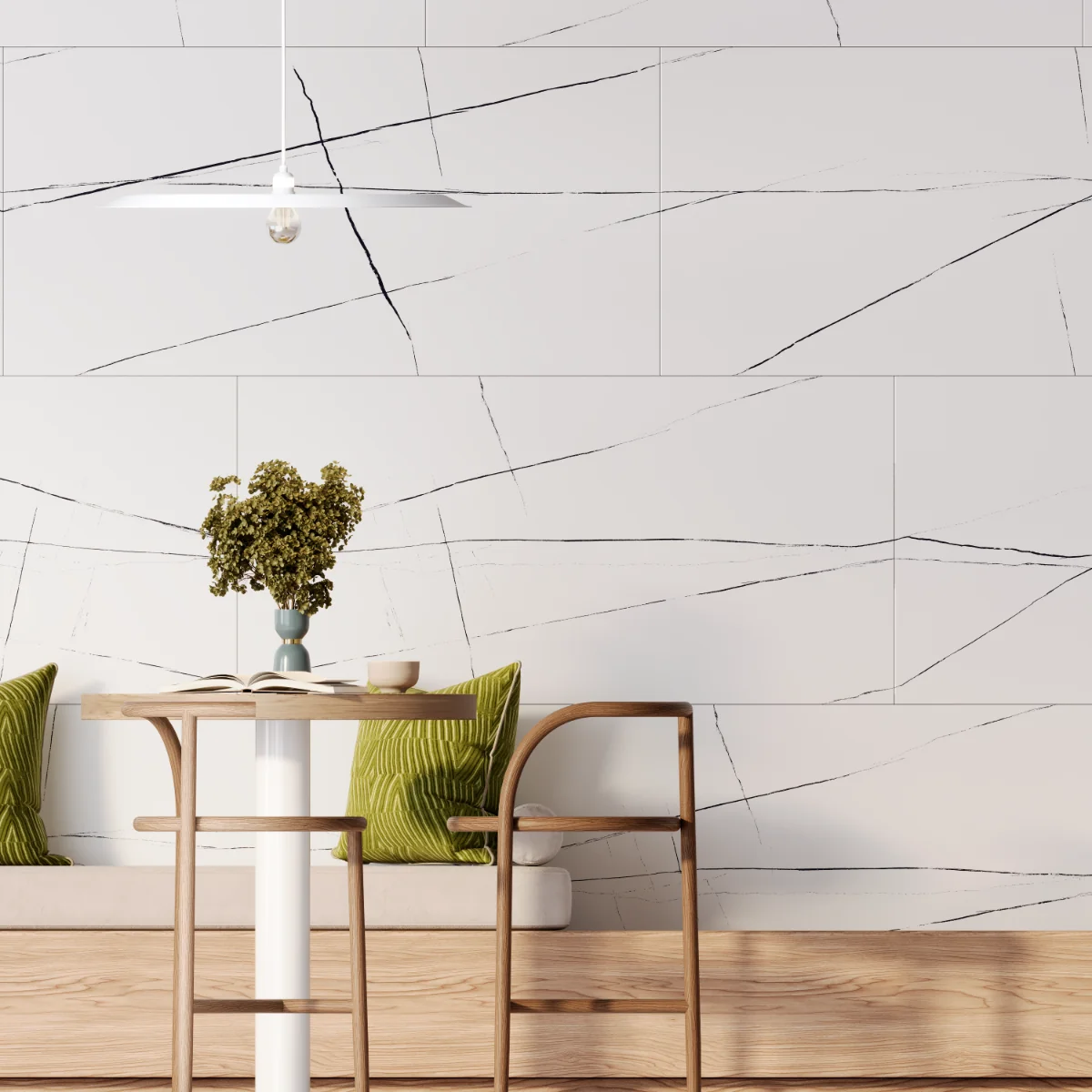 Gresie Exterior / Interior Portelanata Saint Laurent White 60 x 120 Cm Lucioasa Rectificata Tip Marmura