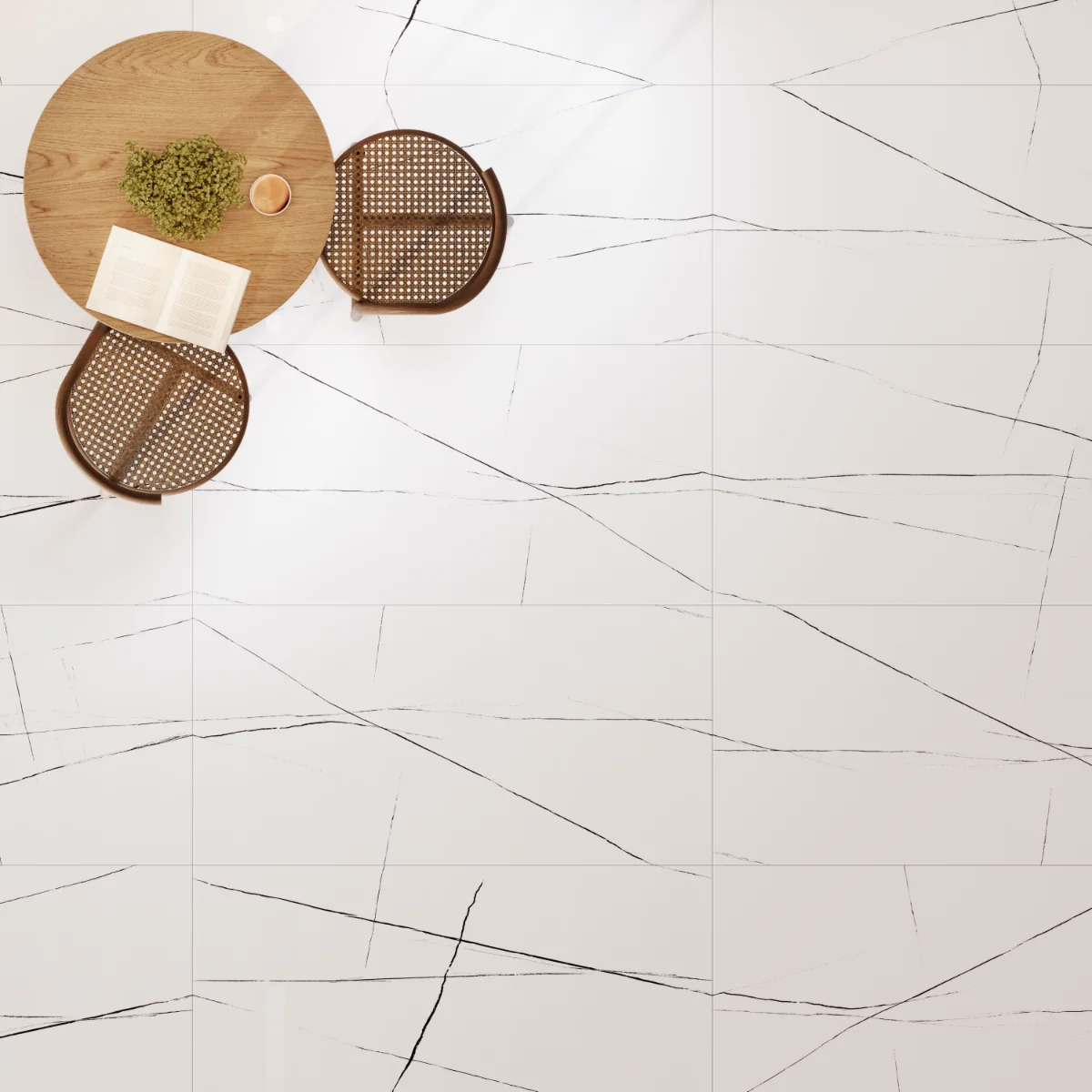 Gresie Exterior / Interior Portelanata Saint Laurent White 60 x 120 Cm Lucioasa Rectificata Tip Marmura