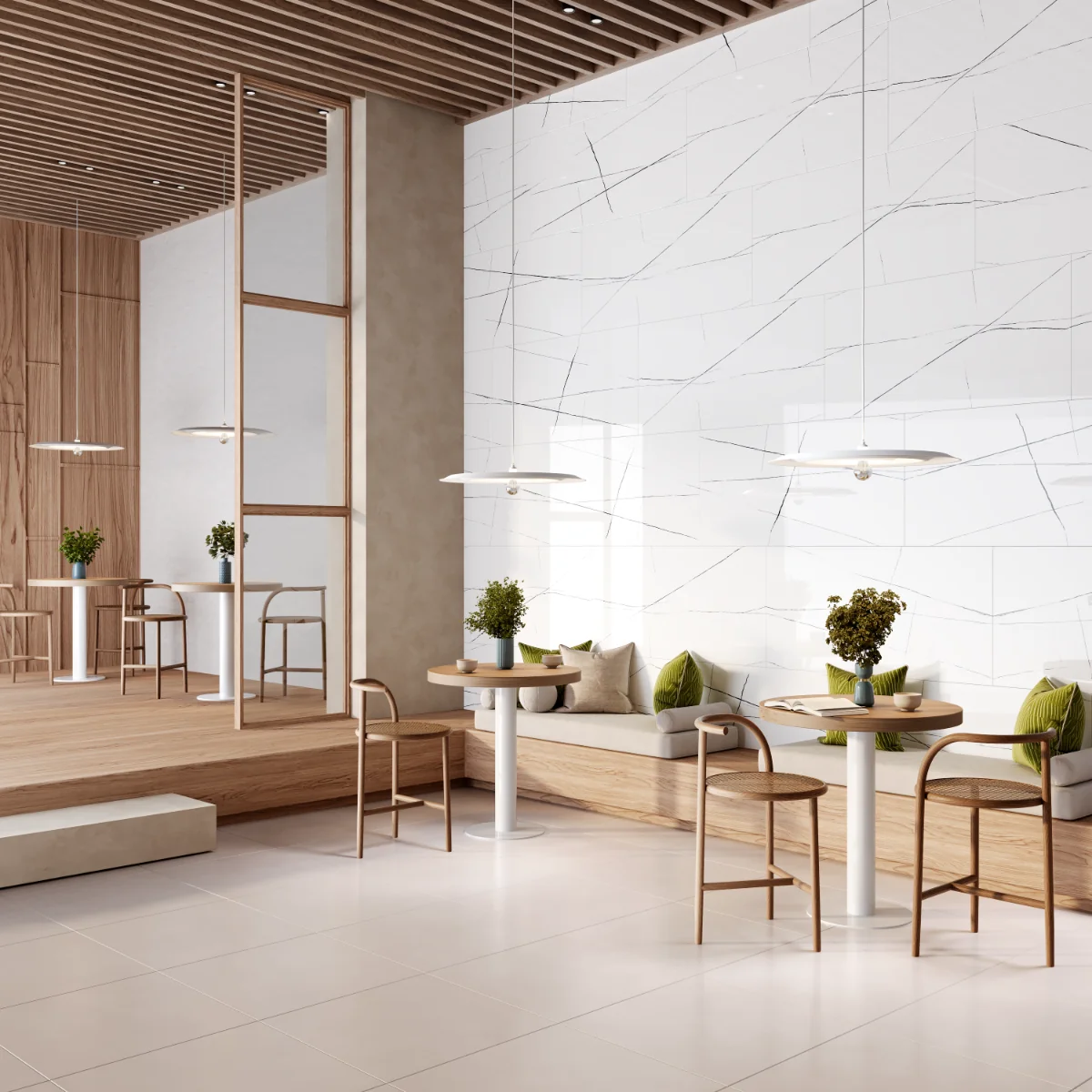 Gresie Exterior / Interior Portelanata Saint Laurent White 60 x 120 Cm Lucioasa Rectificata Tip Marmura