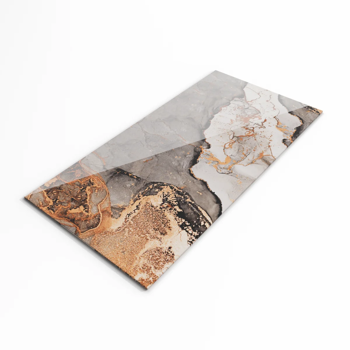 Gresie Portelanata Exterior / Interior Brans Grey 60 x 120 cm Lucioasa Rectificata Tip Marmura