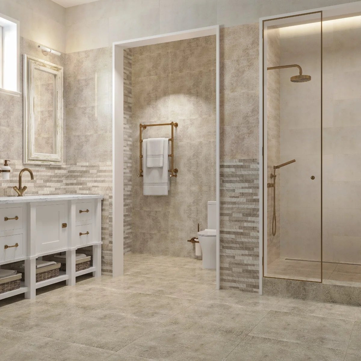 Gresie Interior Celine Dark Beige 61 x 61 cm Mata Aspect Ciment