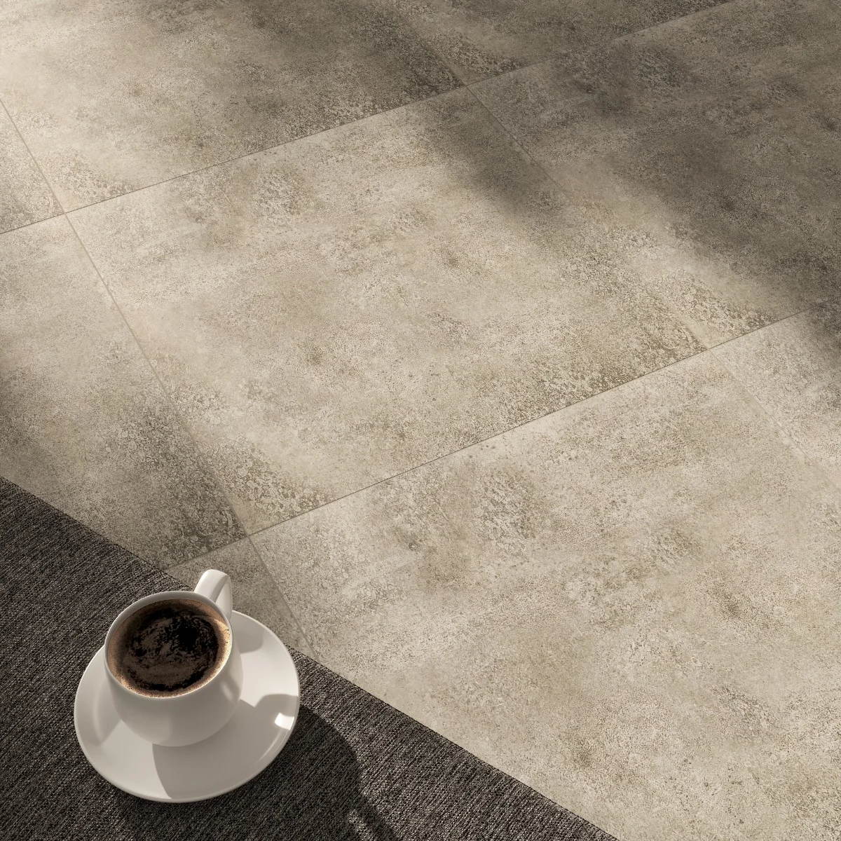 Gresie Interior Celine Dark Beige 61 x 61 cm Mata Aspect Ciment