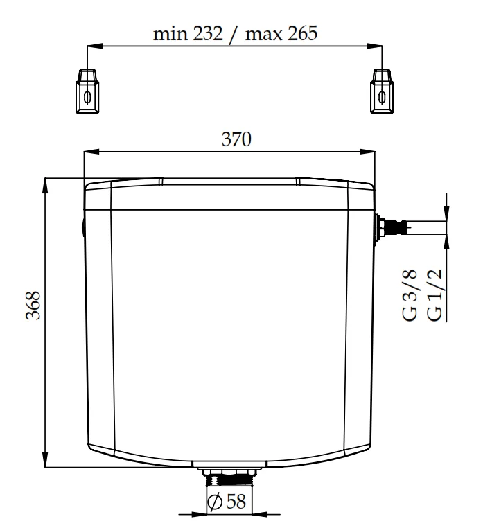 Rezervor WC Semiinaltime Eco Alimentare Laterala