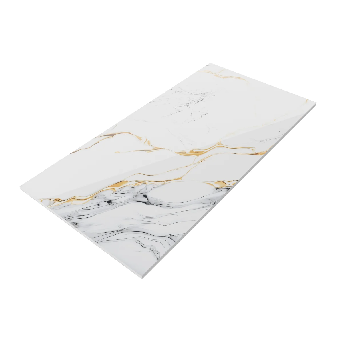 Gresie Exterior / Interior Portelanata Onyx Waves Gold 60 x 120 cm Lucioasa Rectificata Tip Marmura