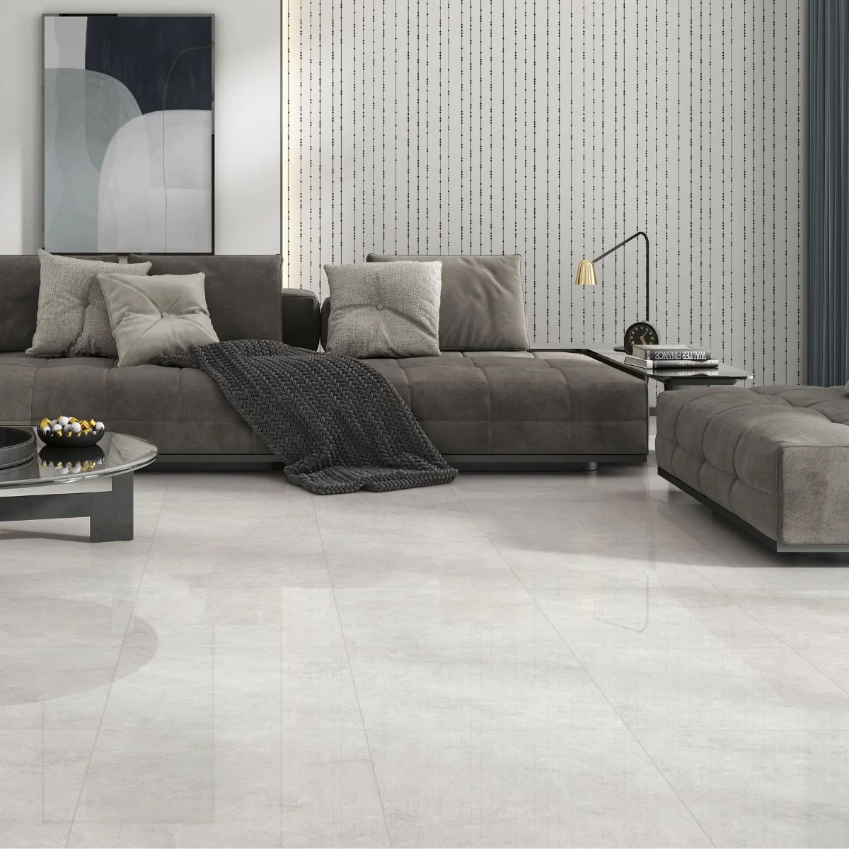 Gresie Interior Ares Grey 50.8 x 50.8 cm Lucioasă Tip Marmură