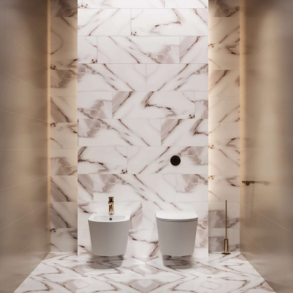 Gresie Interior Natalie Cafe 42 x 42 cm Lucioasa Tip Marmura