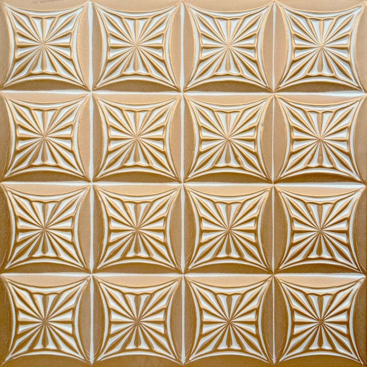 Tavan Fals Decorativ 08-ZL-81 Polistiren Extrudat Auriu 50x50x0.4 cm