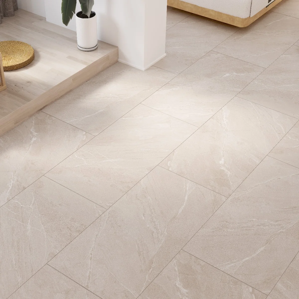 Gresie Exterior / Interior Portelanata Lagom Sand 60 x 119 5 Cm Mata Rectificata Tip Marmura