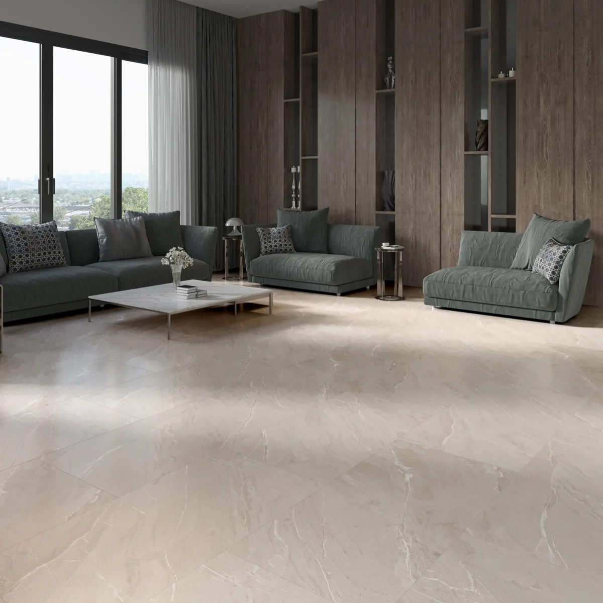 Gresie Exterior / Interior Portelanata Lagom Sand 60 x 119 5 Cm Mata Rectificata Tip Marmura