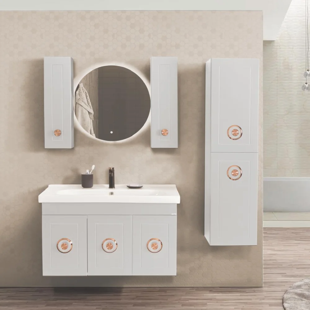 Set Mobilier Baie Dora Suspendat 3 Piese 100 Cm Alb