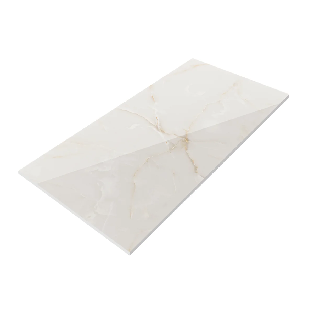 Gresie Exterior / Interior Portelanata Jura Beige Onyx 60 x 120 cm Lucioasa Rectificata Tip Marmura