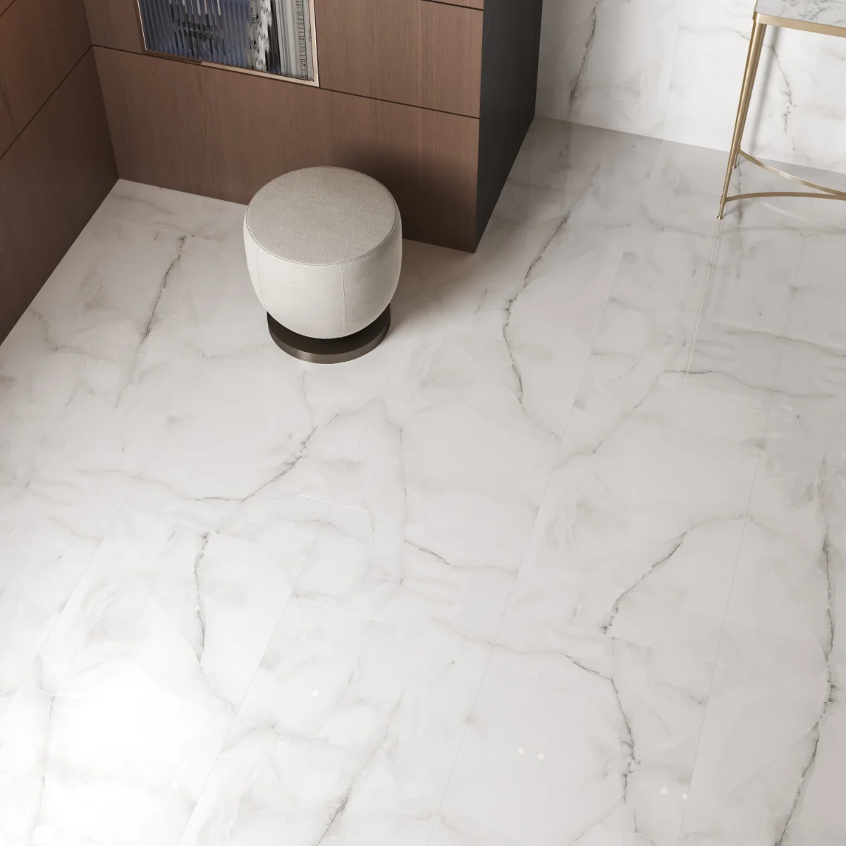 Gresie Exterior / Interior Portelanata Terrosa Grey 60 x 120 cm Lucioasa Rectificata Tip Marmura