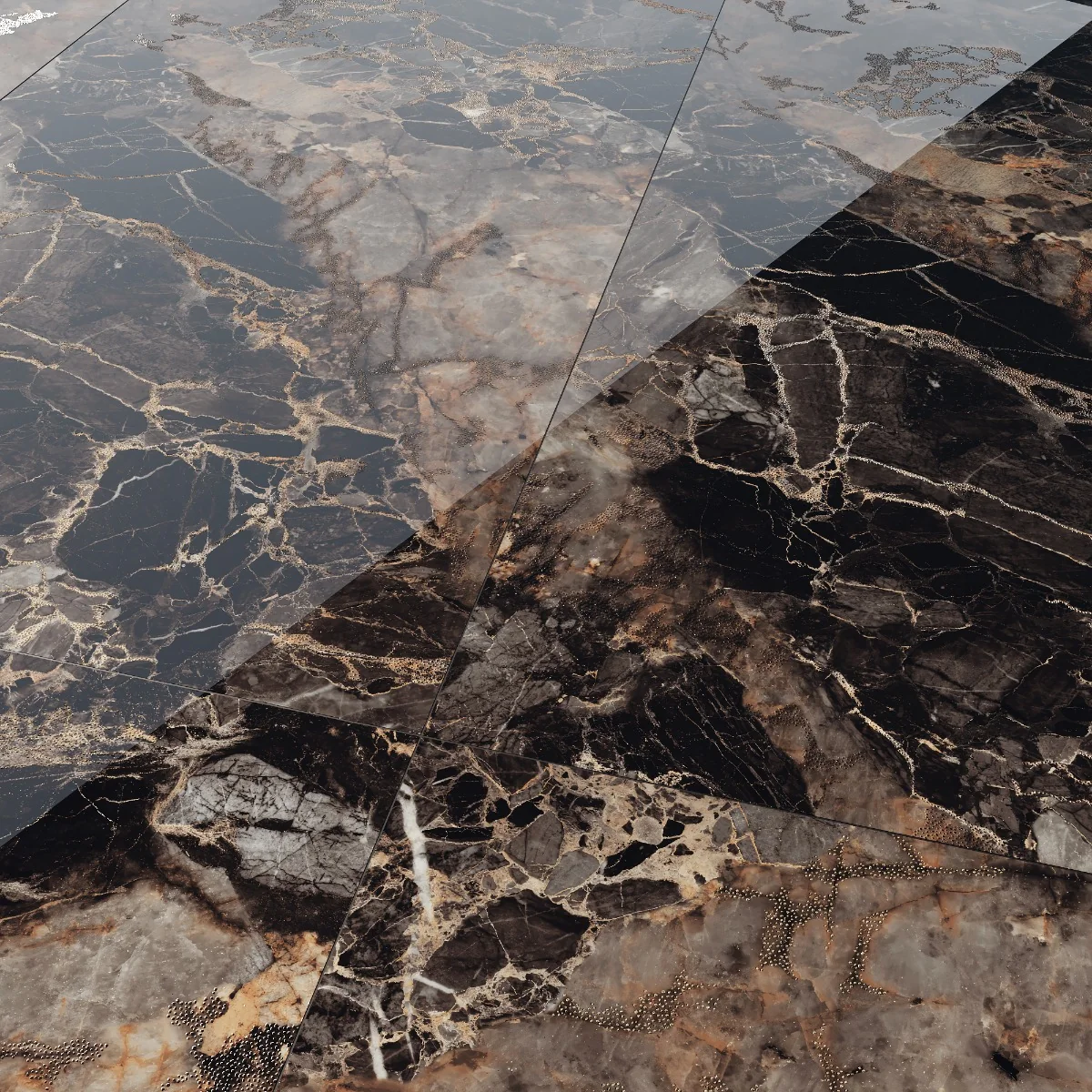 Gresie Exterior / Interior Portelanata Toscana Gold Insert 60 x 120 cm Lucioasa Rectificata Tip Marmura