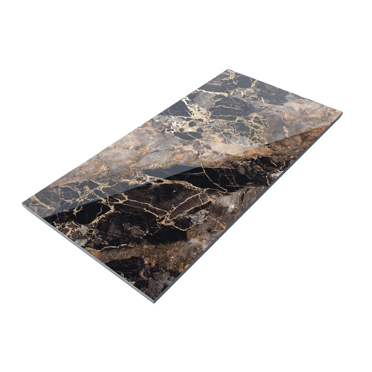 Gresie Exterior / Interior Portelanata Toscana Gold Insert 60 x 120 cm Lucioasa Rectificata Tip Marmura