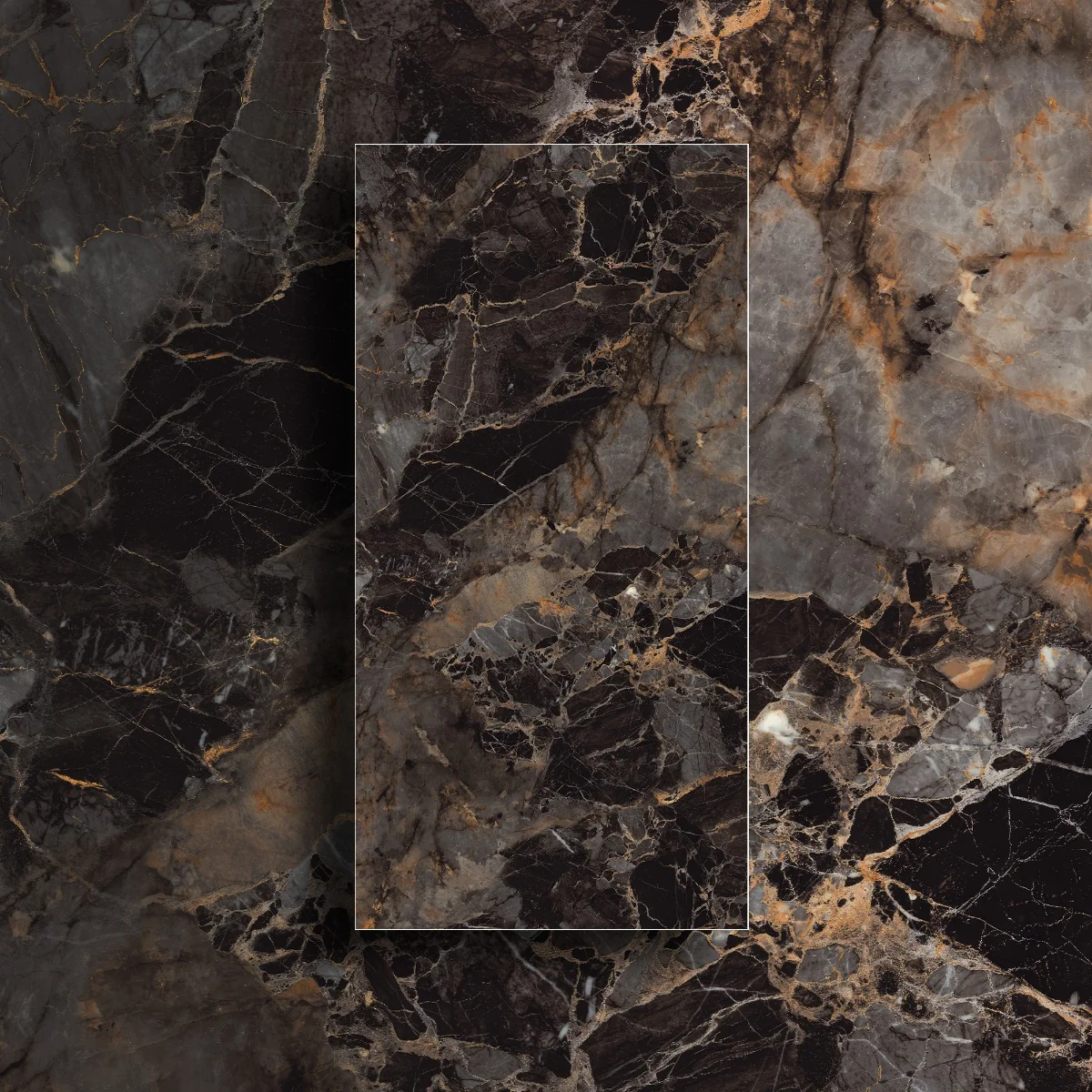 Gresie Exterior / Interior Portelanata Toscana Gold Insert 60 x 120 cm Lucioasa Rectificata Tip Marmura