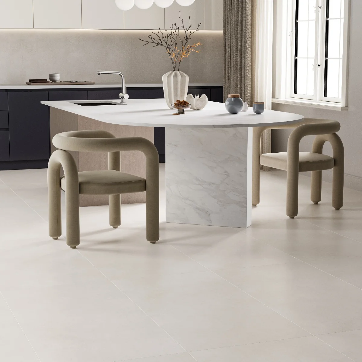 Gresie Exterior / Interior Portelanata Core Grey 60 x 120 cm Mată Rectificată Aspect Ciment