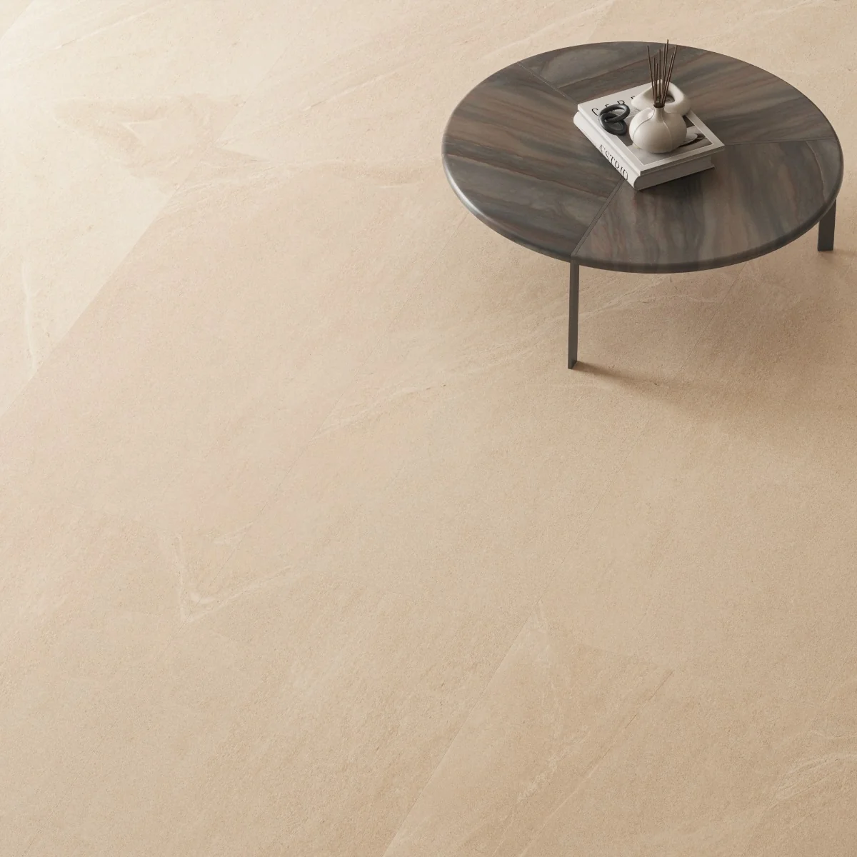 Gresie Exterior / Interior Portelanata Grainy Beige 60 x 120 cm Mata Rectificata Tip Piatra Naturala