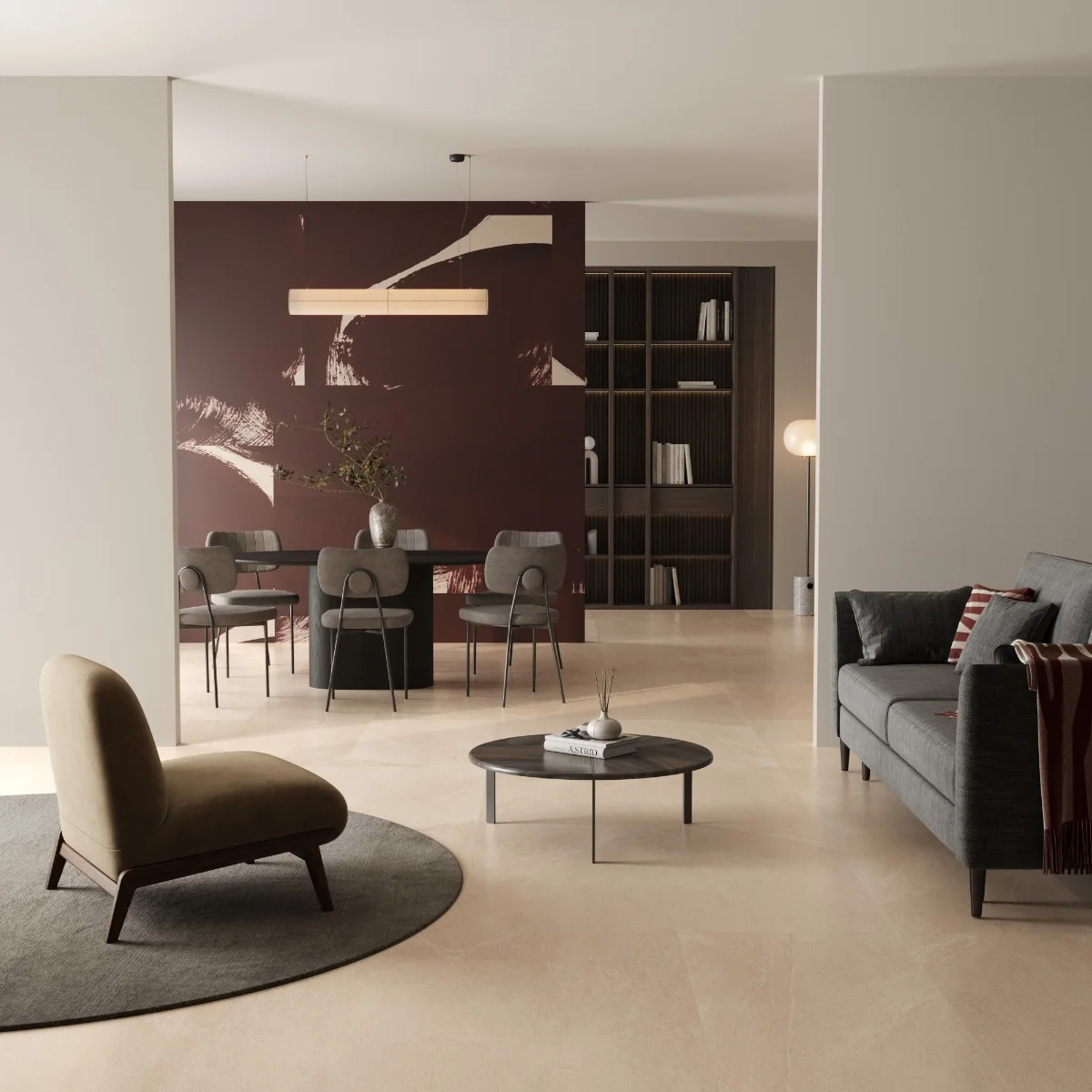 Gresie Exterior / Interior Portelanata Grainy Beige 60 x 120 cm Mata Rectificata Tip Piatra Naturala