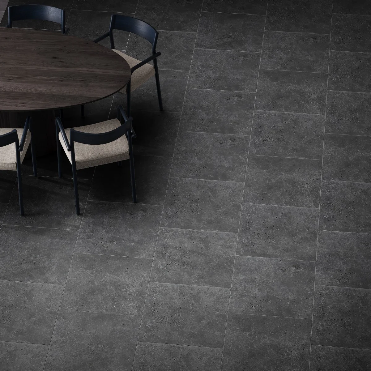 Gresie Exterior / Interior Antiderapanta Walk Anthracite 60 x 60 Cm Mata Portelanata Rectificata Aspect Ciment