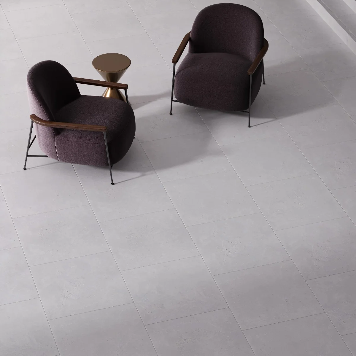Gresie Exterior / Interior Antiderapanta Walk Bianco 60 x 60 cm Mata Portelanata Rectificata Aspect Ciment