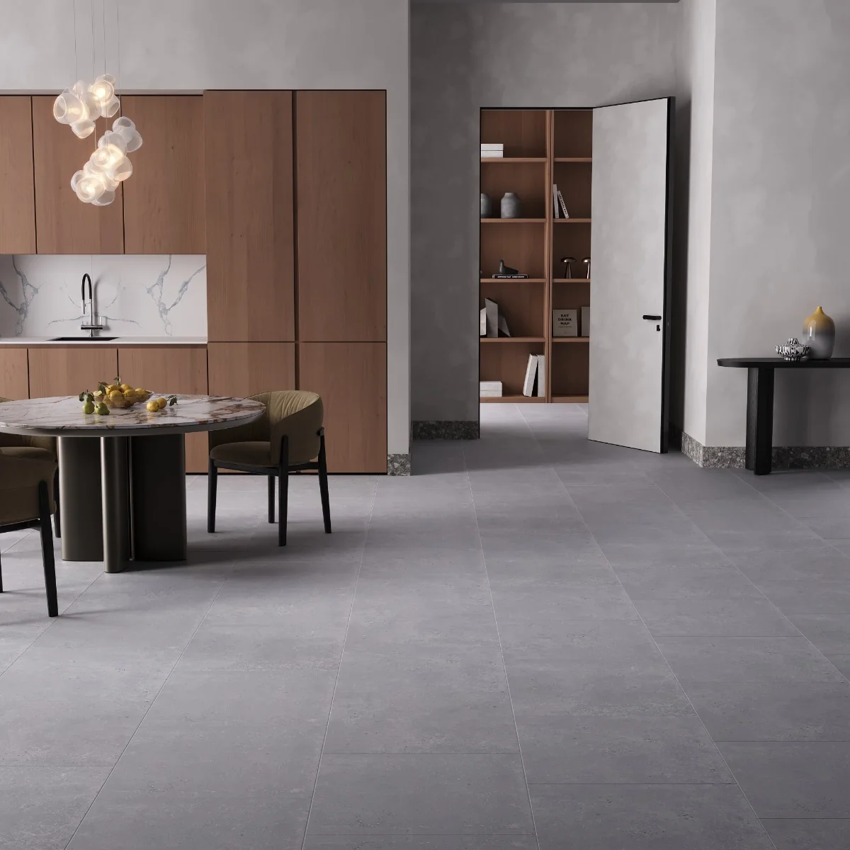 Gresie Exterior / Interior Antiderapanta Walk Grey 60 x 60 Cm Mata Portelanata Rectificata Aspect Ciment