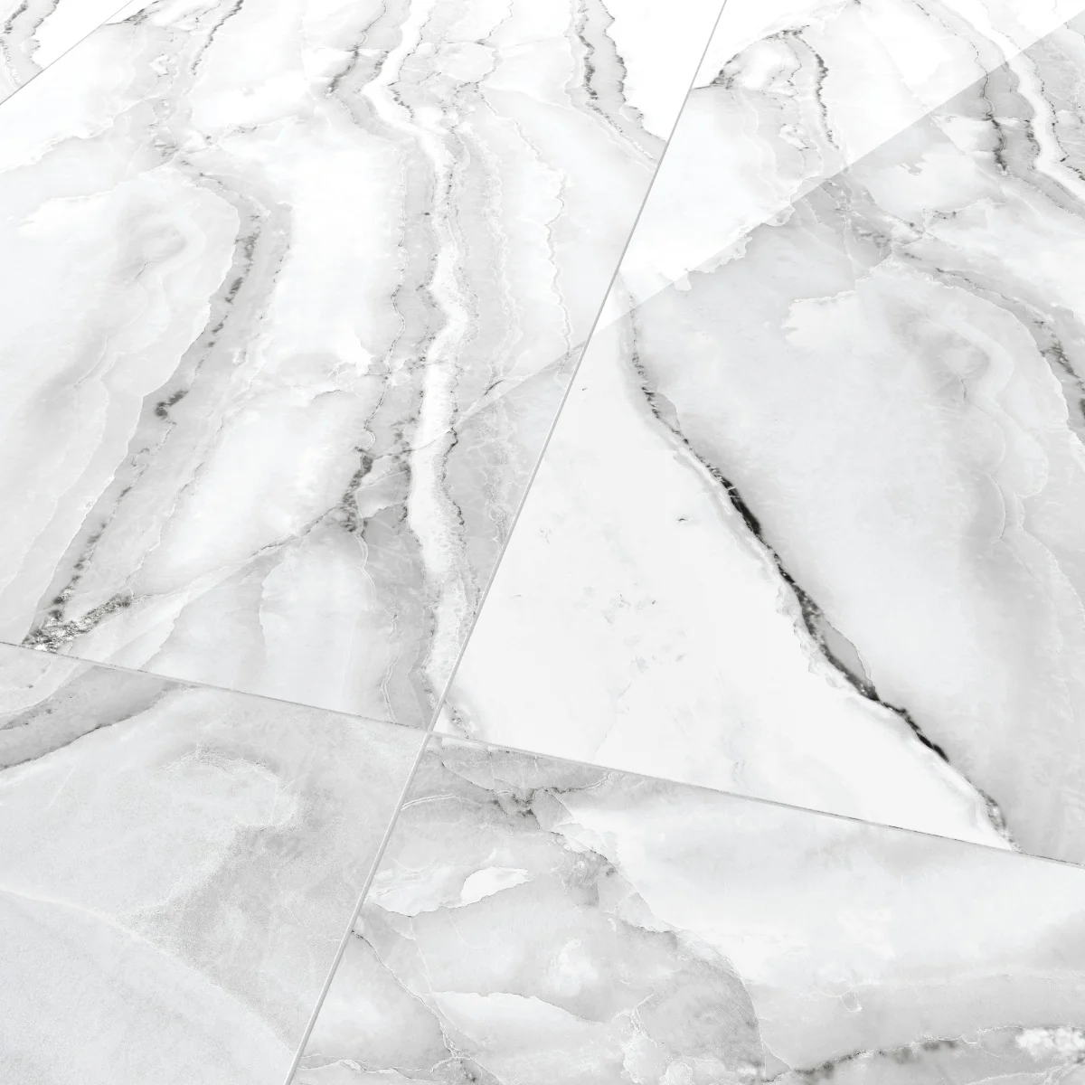 Gresie Exterior / Interior Portelanata Butterfly Silver 60 x 120 cm Lucioasa Rectificata Tip Marmura