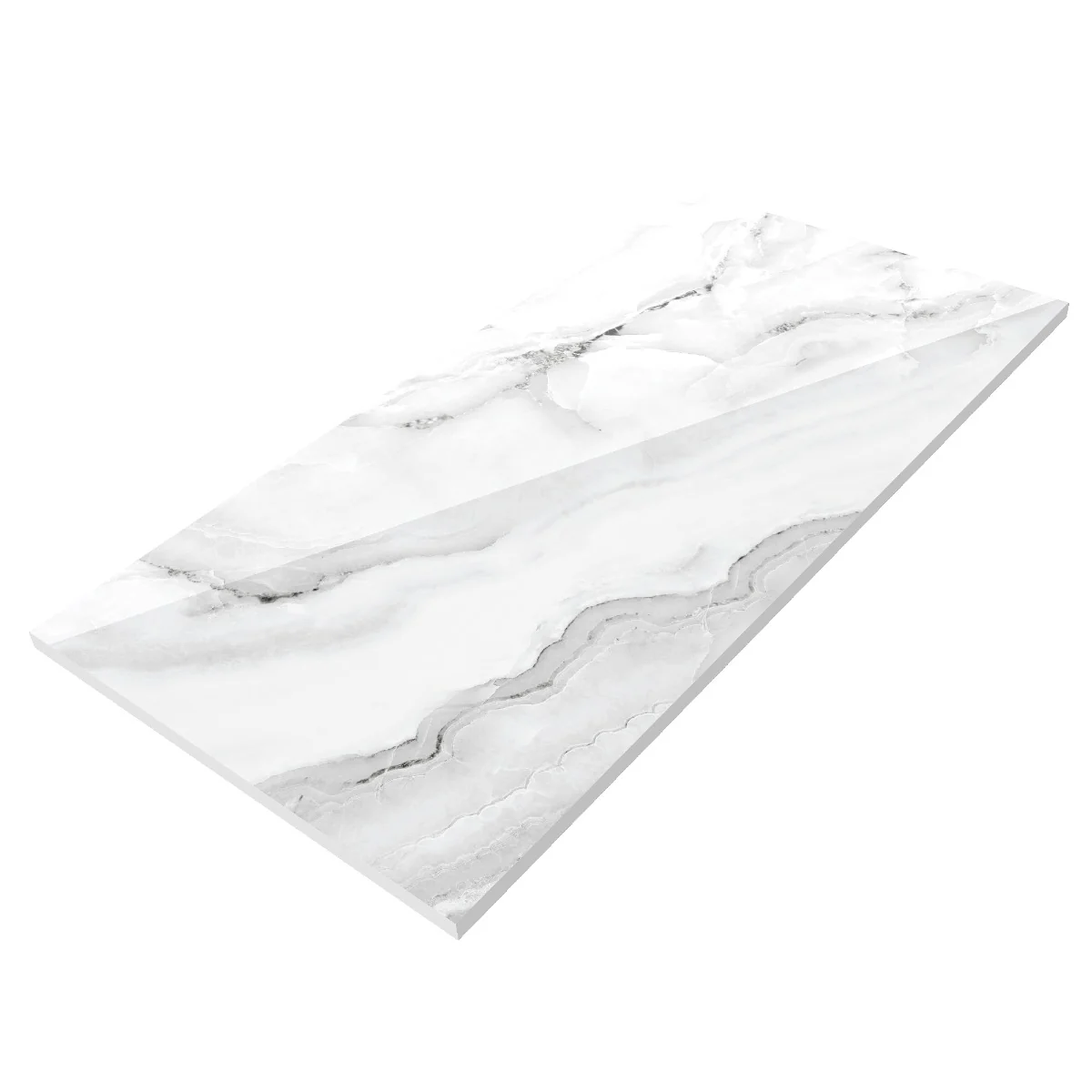 Gresie Exterior / Interior Portelanata Butterfly Silver 60 x 120 cm Lucioasa Rectificata Tip Marmura