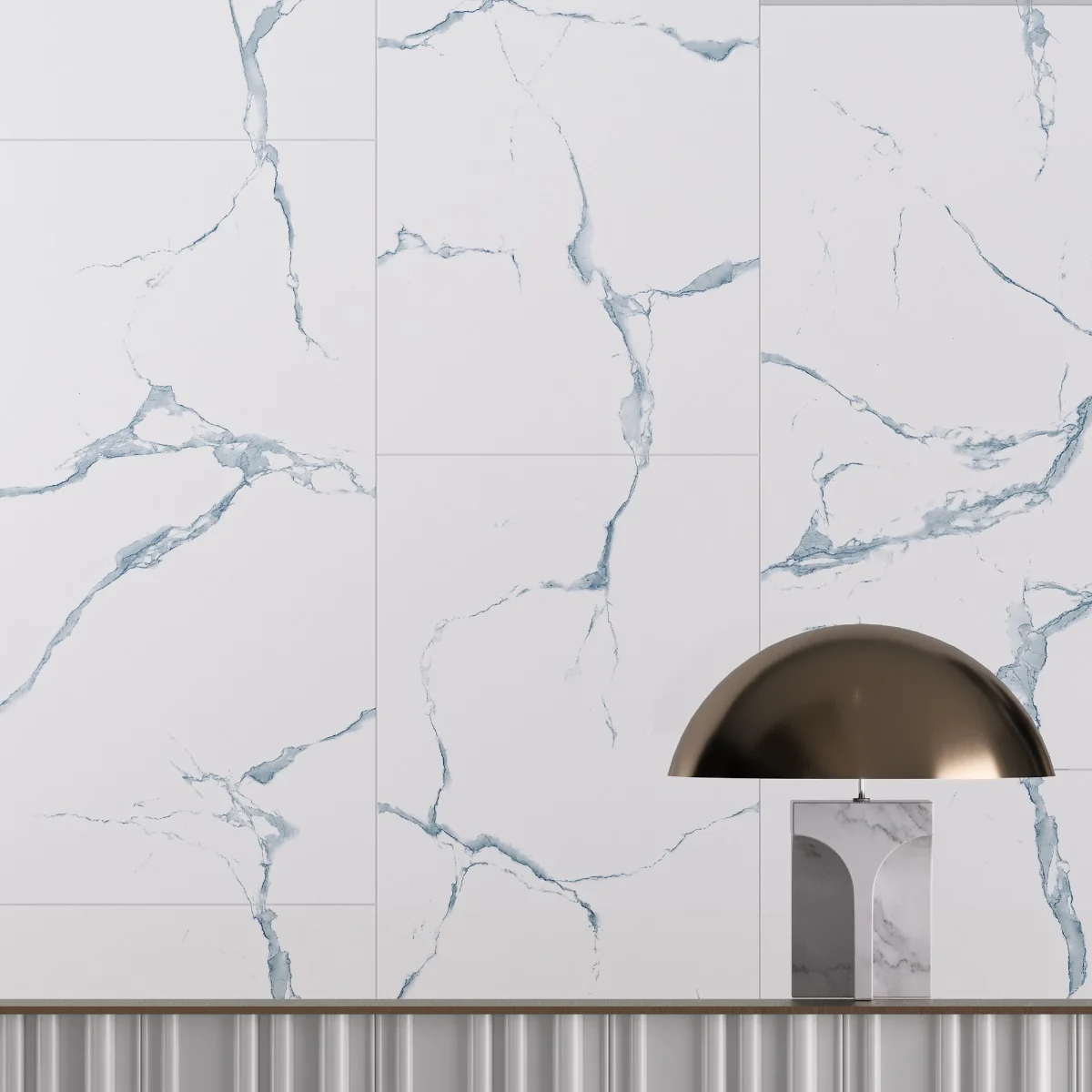 Gresie Portelanata Rectificata Classic Statuario Aqua 60X120 Lucioasa