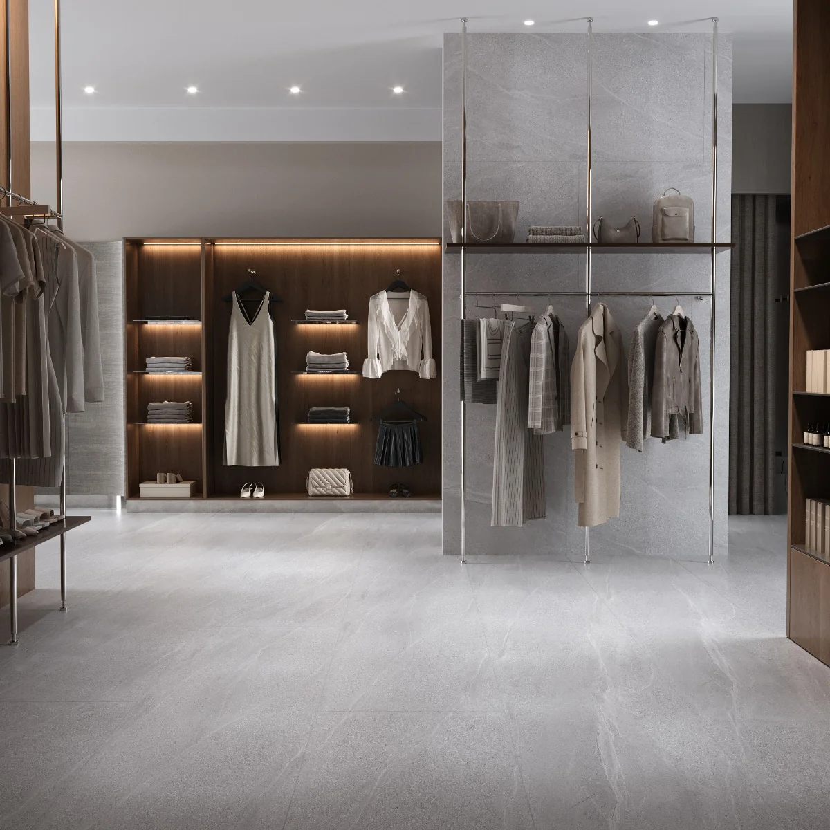 Gresie Exterior / Interior Porțelanată Grainy Bianco 60 x 120 cm Mată Rectificată Tip Piată Naturală