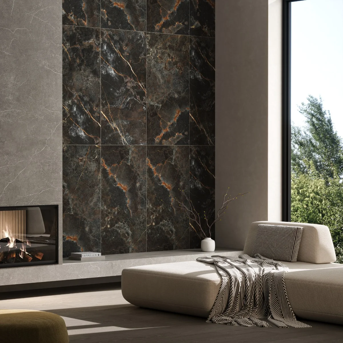 Gresie Porțelanată Rectificată Imperial Black (Richstone) 60X120 Mată