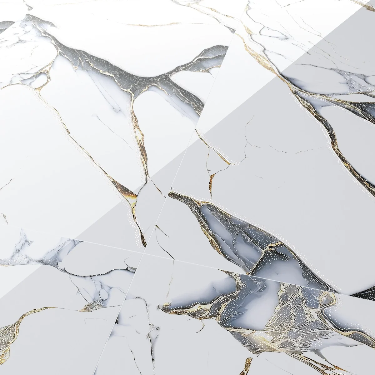 Gresie Cu Insertii Aurii Exterior / Interior Cobra Black Gold Insert Carving 60X120 Lucioasa Portelanata Rectificata Tip Marmura