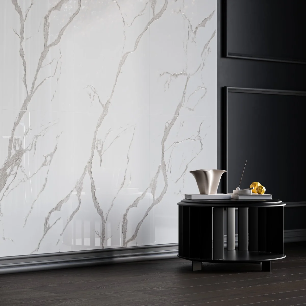 Gresie Cu Insertii Aurii Flip Satvario Gold Insert Carving 60X120 Lucioasa