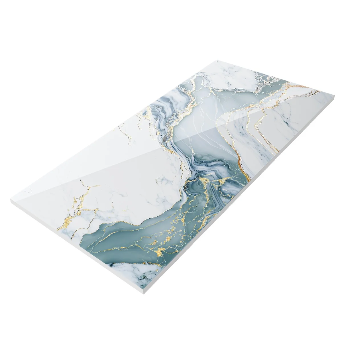 Gresie Cu Insertii Aurii Rozer Aqua Gold Insert Carving 60X120 Lucioasa