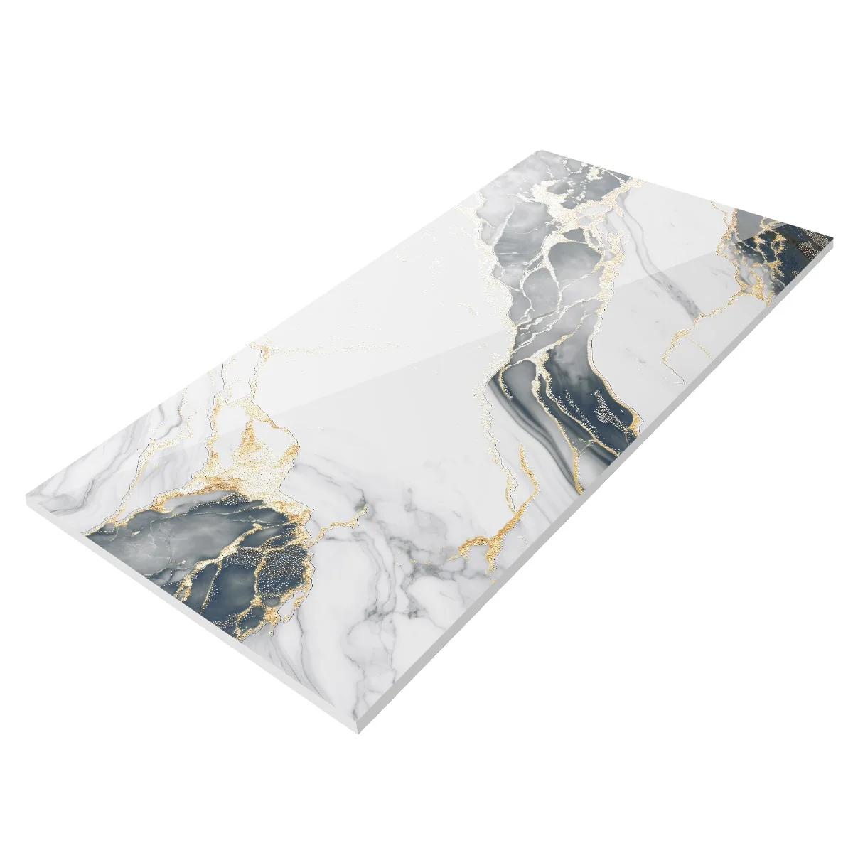 Gresie Cu Insertii Aurii Rozer Grey Gold Insert Carving 60X120 Lucioasa