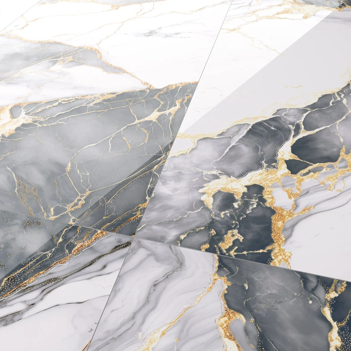 Gresie Cu Insertii Aurii Rozer Grey Gold Insert Carving 60X120 Lucioasa