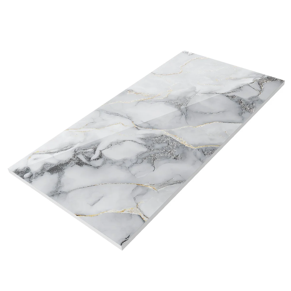 Gresie Cu Insertii Aurii Selma Grey Gold Insert Carving 60X120 Lucioasa