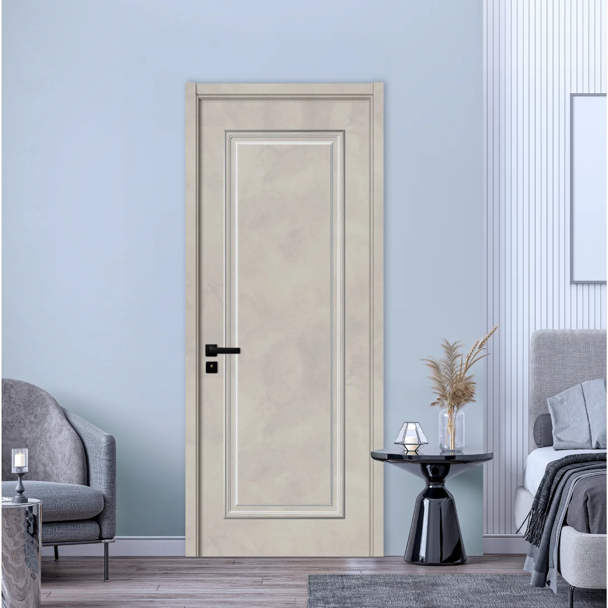 Usa Interior Din MDF KM 460 Reversibila Toc Inclus Cement Grey 70 x 200 cm