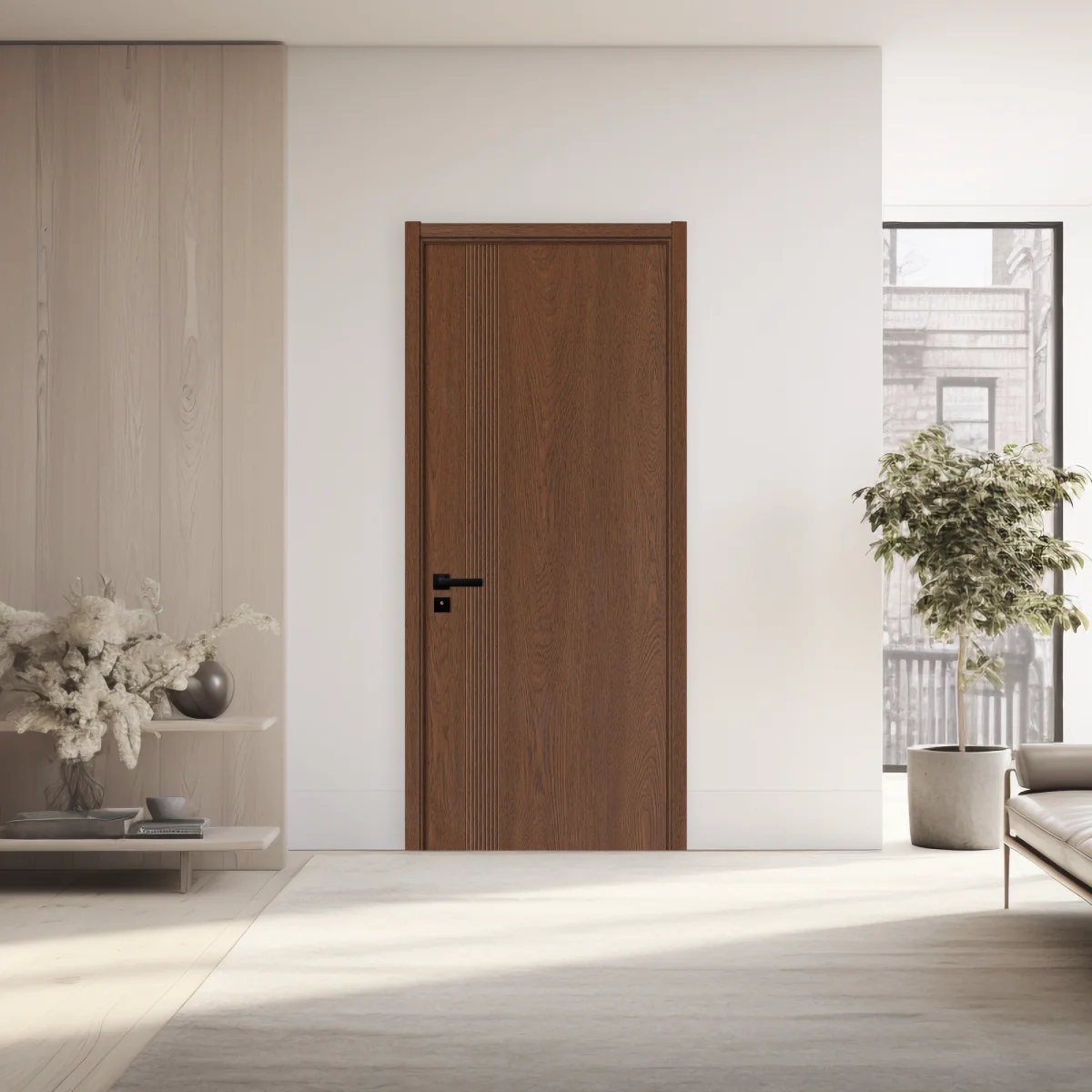 Usa Interior Din MDF KM 507 Reversibila Toc Inclus Stejar Inchis 60 x 200 cm