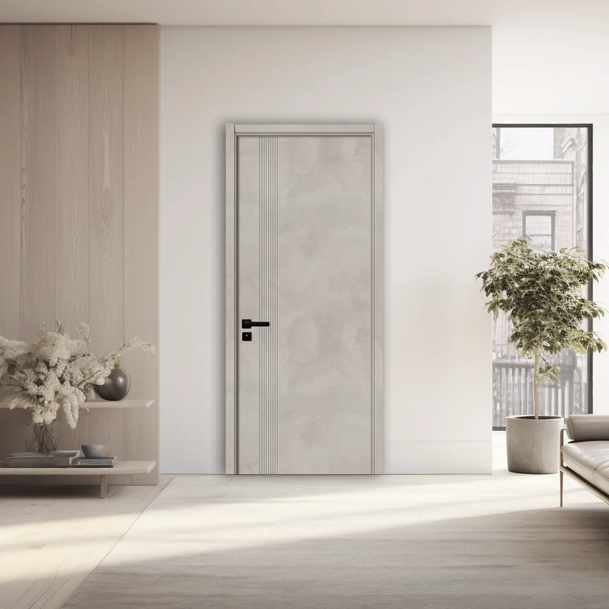 Usa Interior Din MDF KM 507 Reversibila Toc Inclus Cement Grey 80 x 200 cm