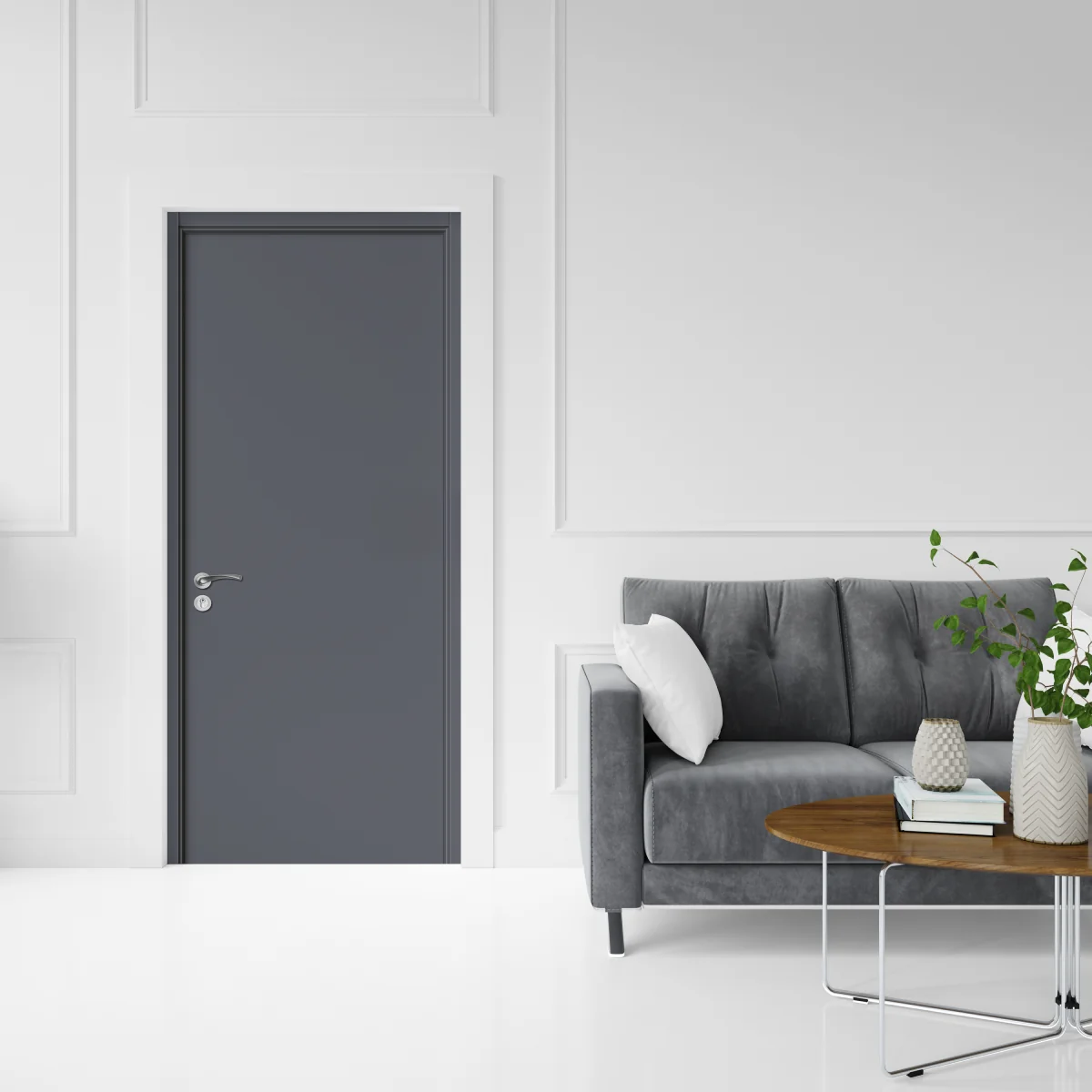 Usa Interior Din MDF OP 030 Reversibila Toc Inclus Gri Antracit 70 x 200 cm